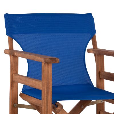 Stool Bar Director's Walnut with pillow pvc blue HM10374.01