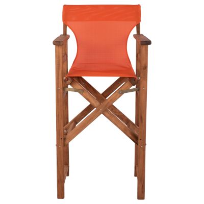 Бар стол Директор Орех с възглавница pvc оранжев HM10374.02