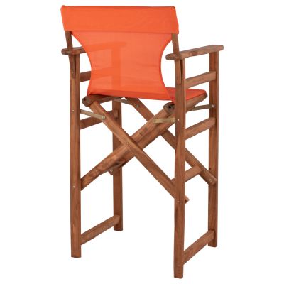 Бар стол Директор Орех с възглавница pvc оранжев HM10374.02