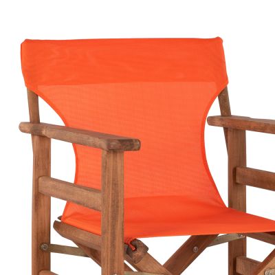 Бар стол Директор Орех с възглавница pvc оранжев HM10374.02