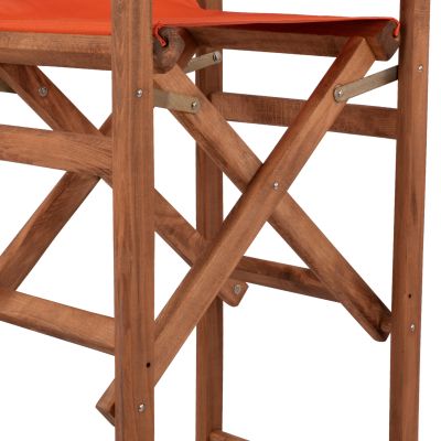 Бар стол Директор Орех с възглавница pvc оранжев HM10374.02