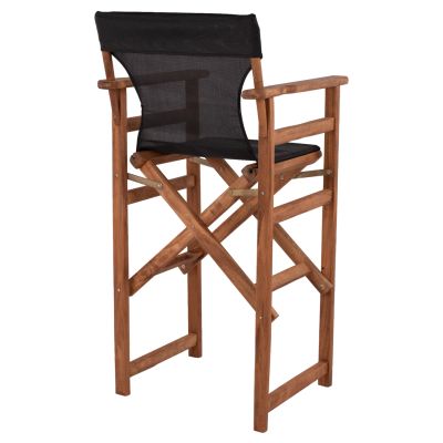 Бар стол Director's Орех с възглавница pvc черен HM10374.05