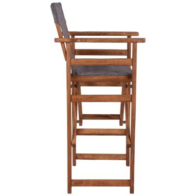 Табуретка Директор Орех с възглавница pvc сив HM10374.10