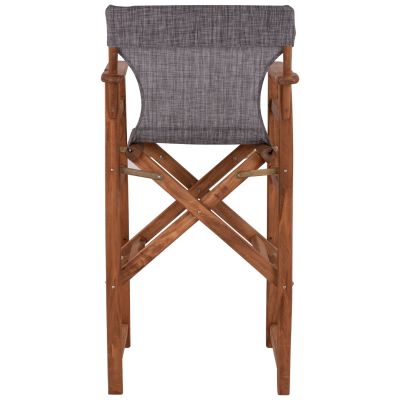 Табуретка Директор Орех с възглавница pvc сив HM10374.10