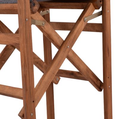 Табуретка Директор Орех с възглавница pvc сив HM10374.10