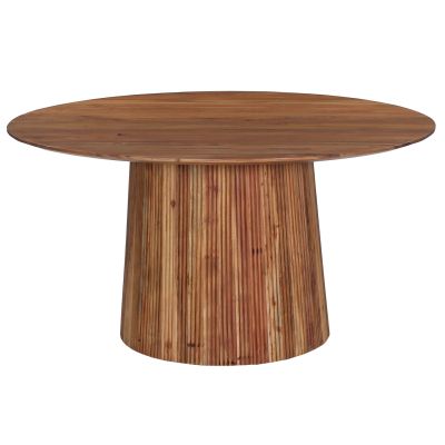 DINING TABLE ROUND GROOT HM9685 SOLID ACACIA WOOD IN NATURAL Φ150x76Hcm.