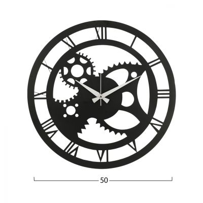 WALL CLOCK METAL BLACK HM7447 Φ50 cm.