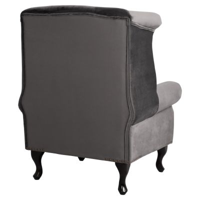 Armchair Grey Velvet,Chesterfield-style, Polina, 83x75x107 HM0053.10