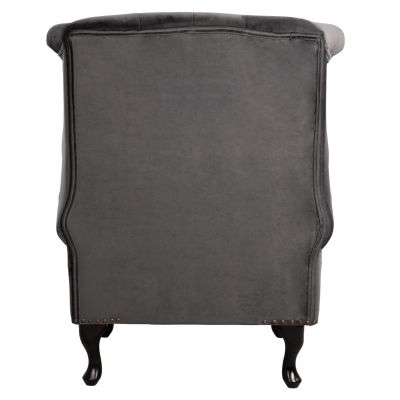 Armchair Grey Velvet,Chesterfield-style, Polina, 83x75x107 HM0053.10