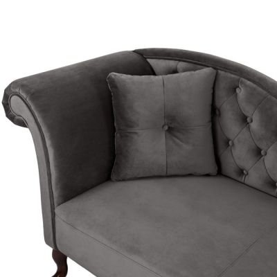 Шезлонг Chesterfield Grey Velvet Niovi HM3007.10 Ляво рамо 189x61x84cm