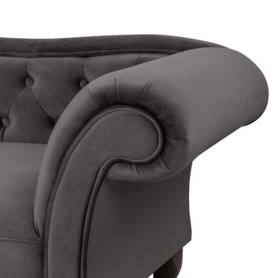 Шезлонг Chesterfield Grey Velvet Niovi HM3007.10 Ляво рамо 189x61x84cm