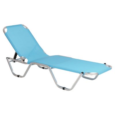 Professional Sunbed Aluminum HM5071.08 Light Blue 60x195x30 cm