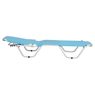 Professional Sunbed Aluminum HM5071.08 Light Blue 60x195x30 cm