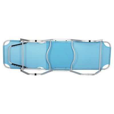 Professional Sunbed Aluminum HM5071.08 Light Blue 60x195x30 cm