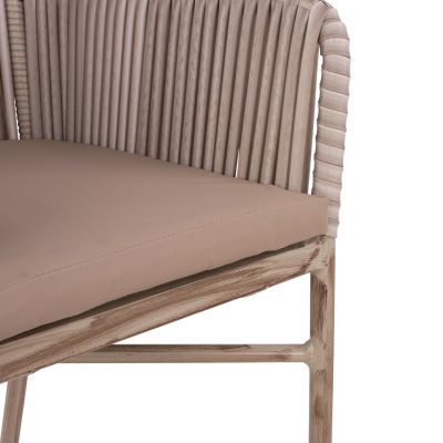 Алуминиев фотьойл HM5298.03 светло сив с възглавница 57x63x91см