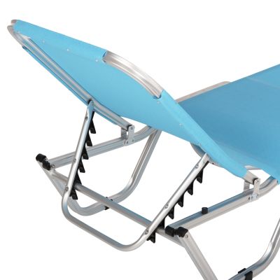 Professional Sunbed Aluminum HM5071.08 Light Blue 60x195x30 cm