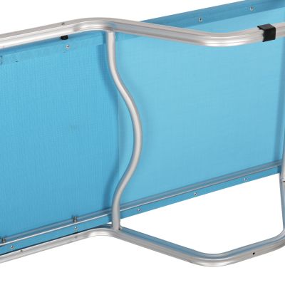 Professional Sunbed Aluminum HM5071.08 Light Blue 60x195x30 cm