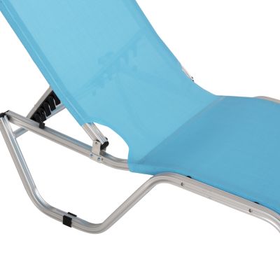 Professional Sunbed Aluminum HM5071.08 Light Blue 60x195x30 cm