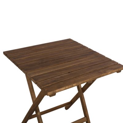 Director''s Table Limnos 70x70x75cm Solid Wood Impregnation Walnut HM5648.01