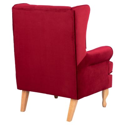 Armchair Red Velvet Brandon 81x83x101cm HM3073.14