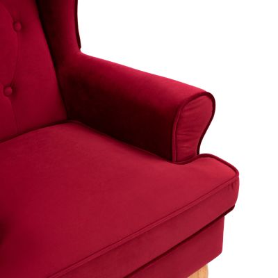 Armchair Red Velvet Brandon 81x83x101cm HM3073.14