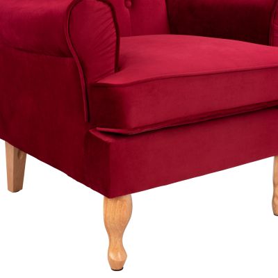 Armchair Red Velvet Brandon 81x83x101cm HM3073.14