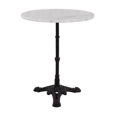Table with base from cast iron HM5608 with marble Round Φ60Χ71cm