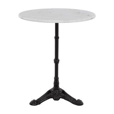 Table with base from cast iron HM5608 with marble Round Φ60Χ71cm