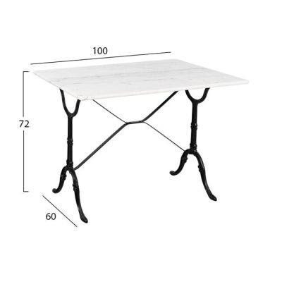 Table with Base from cast iron HM464 with marble 100x60x72