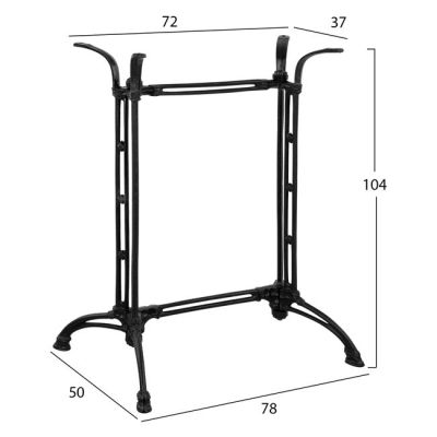 Base from cast iron 2 cοlumns HM465 Black color 78x50