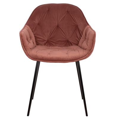 VELVET ARMCHAIR DUSTY PINK HM8489.02 58Χ63Χ84Υ cm.