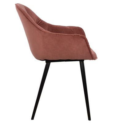 VELVET ARMCHAIR DUSTY PINK HM8489.02 58Χ63Χ84Υ cm.