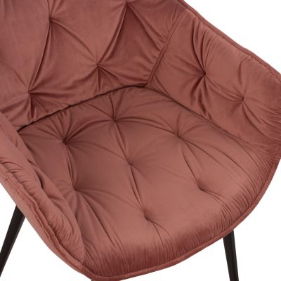 VELVET ARMCHAIR DUSTY PINK HM8489.02 58Χ63Χ84Υ cm.