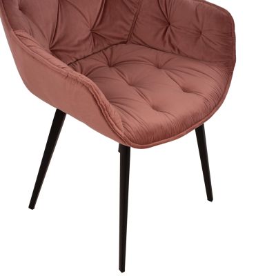 VELVET ARMCHAIR DUSTY PINK HM8489.02 58Χ63Χ84Υ cm.