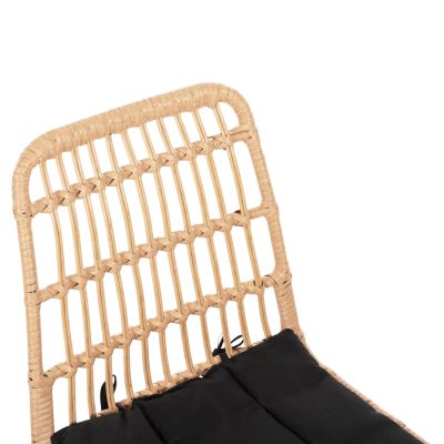 OUTDOOR DINING SET 7PCS ALLEGRA HM10495 WICKER IN BEIGE-METAL IN BLACK