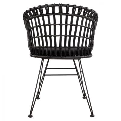 Armchair nest type metallic Allegra HM5456.02 Wicker Black 59x56.5x83cm