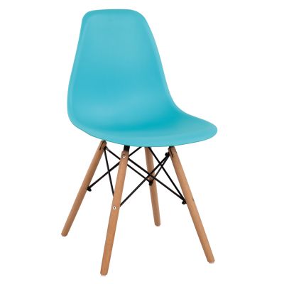 DINING CHAIR TWIST HM8460.08 BEECH WOOD FRAME IN NATURAL-PP SEAT IN TURQUOISE 46x54x80Hcm.