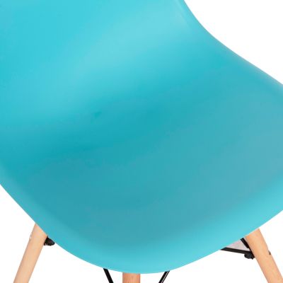 Стол с дървени крака и седалка Twist PP Light Blue HM8460.08 46x50x82 см