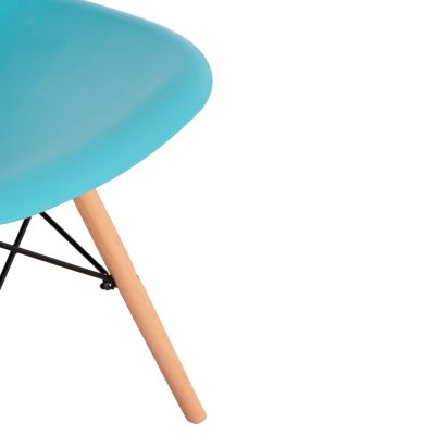 Стол с дървени крака и седалка Twist PP Light Blue HM8460.08 46x50x82 см