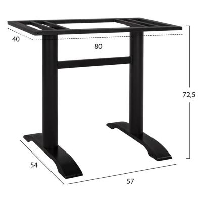 Metal base black matte 57x54x72.5 with desktop support HM458