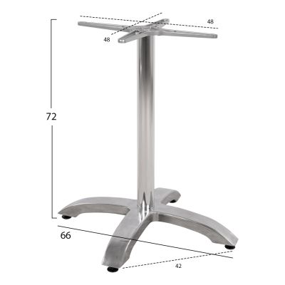 Алуминиева основа HM460.03 Хромирана 66x66x73 с кръст 48x48