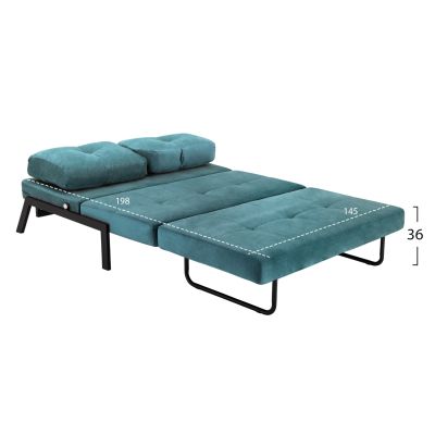 SOFA-BED CONSTANCE HM3079.15 MINT VELVET  2½-SEATER 151x92x66Hcm.