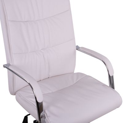 Office Chair Director's White with chromed base Jacob HM1044.12 57x75,5x100 cm