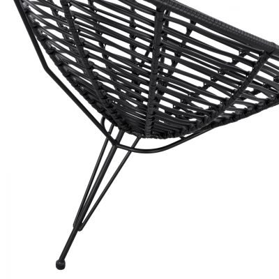 HM5458.02 Armchair Allegra, nest type metallic, wicker in black color  73x83x86 cm