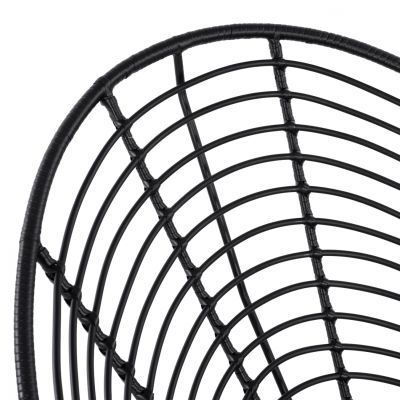 HM5458.02 Armchair Allegra, nest type metallic, wicker in black color  73x83x86 cm