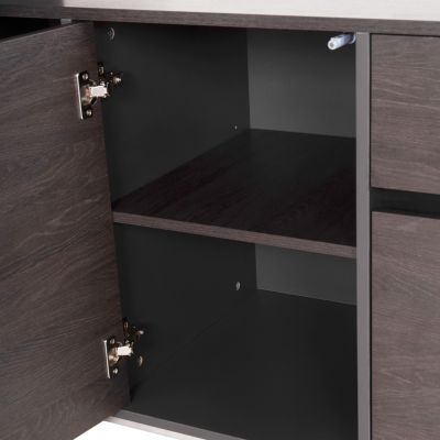 Professional office right corner Rosewood HM2083R 220x180x76Ηcm