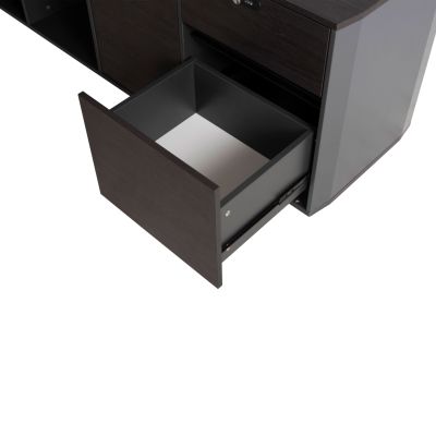 Professional office right corner Rosewood HM2083R 220x180x76Ηcm