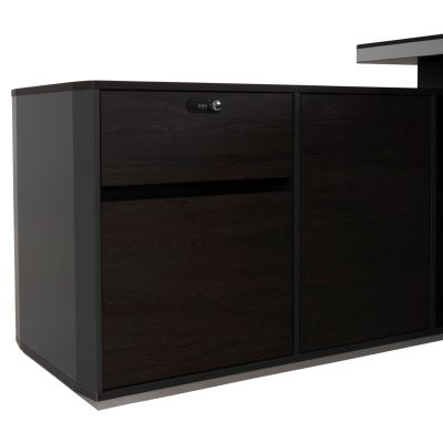 PROFESSIONAL OFFICE DESK LEFT CORNER ROSEWOOD HM2083L 220x180x76Hcm