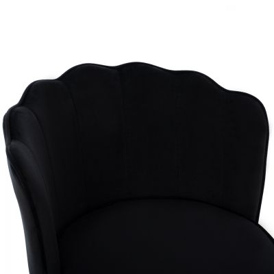 MEDIUM HEIGHT STOOL HM8736.04 BLACK VELVET WITH METAL FRAME 50x50x90 cm.