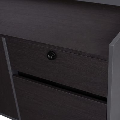 Professional office  right corner Rosewood HM2084R 220x180x76cm